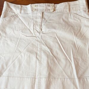 Off White Cotton A-Line Skirt with Button Waist Old Navy 16